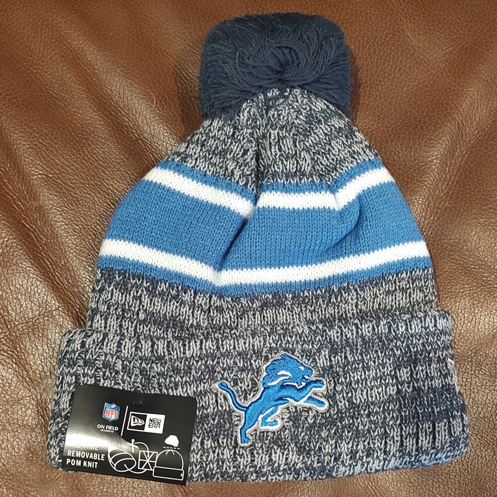 DETROIT LIONS New Era Cuffed On-Field Sport Knit Beanie Hat NEW